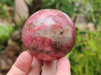 Polished Rhodonite Spheres x 2 From Zimbabwe - Toprock Gemstones and Minerals 