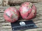 Polished Rhodonite Spheres x 2 From Zimbabwe - Toprock Gemstones and Minerals 