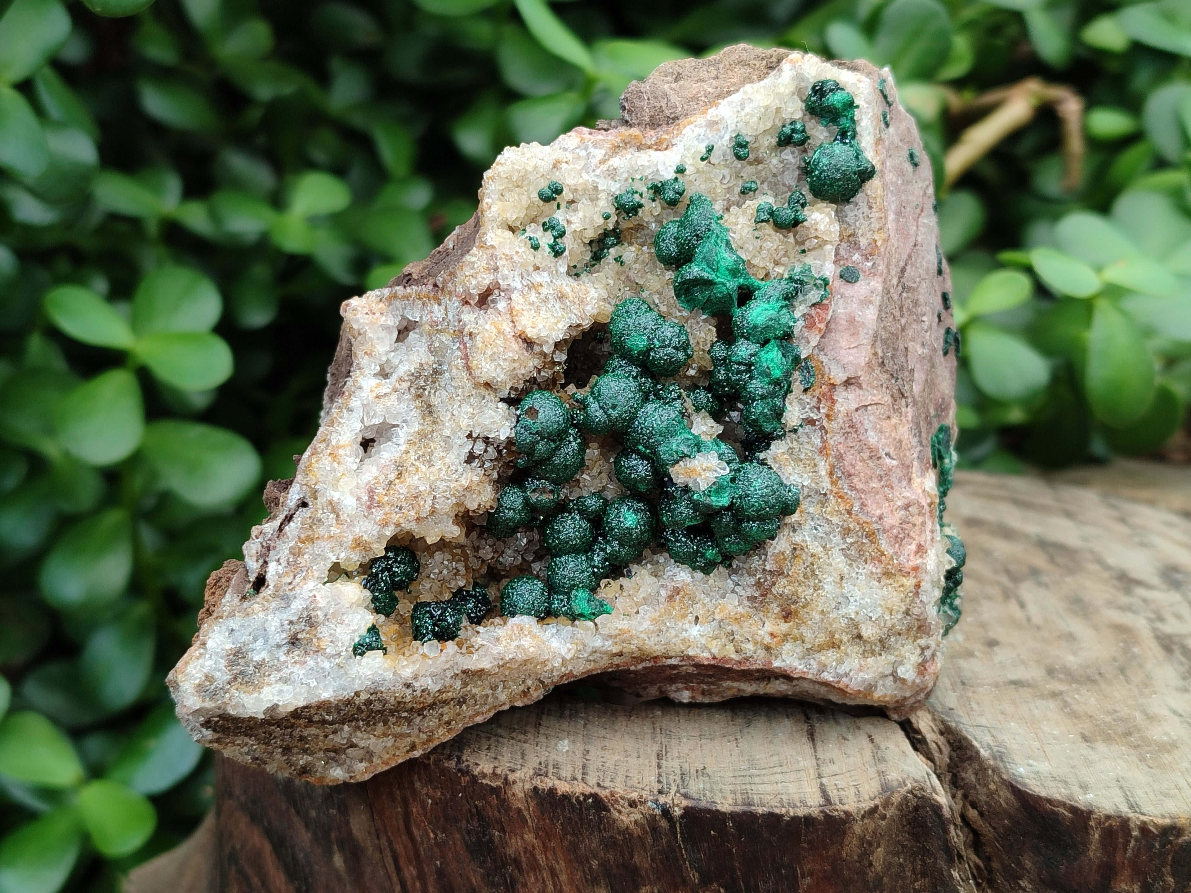 Natural Ball Malachite On Dolomite Matrix Specimens x 2 From Kambove, Congo - Toprock Gemstones and Minerals 