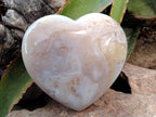 Polished Dendritic Agate Gemstone Hearts x 2 From Madagascar - Toprock Gemstones and Minerals 
