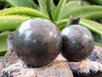 Polished Pharaoh Stone Black Basalt Spheres x 3 From Zimbabwe - Toprock Gemstones and Minerals 