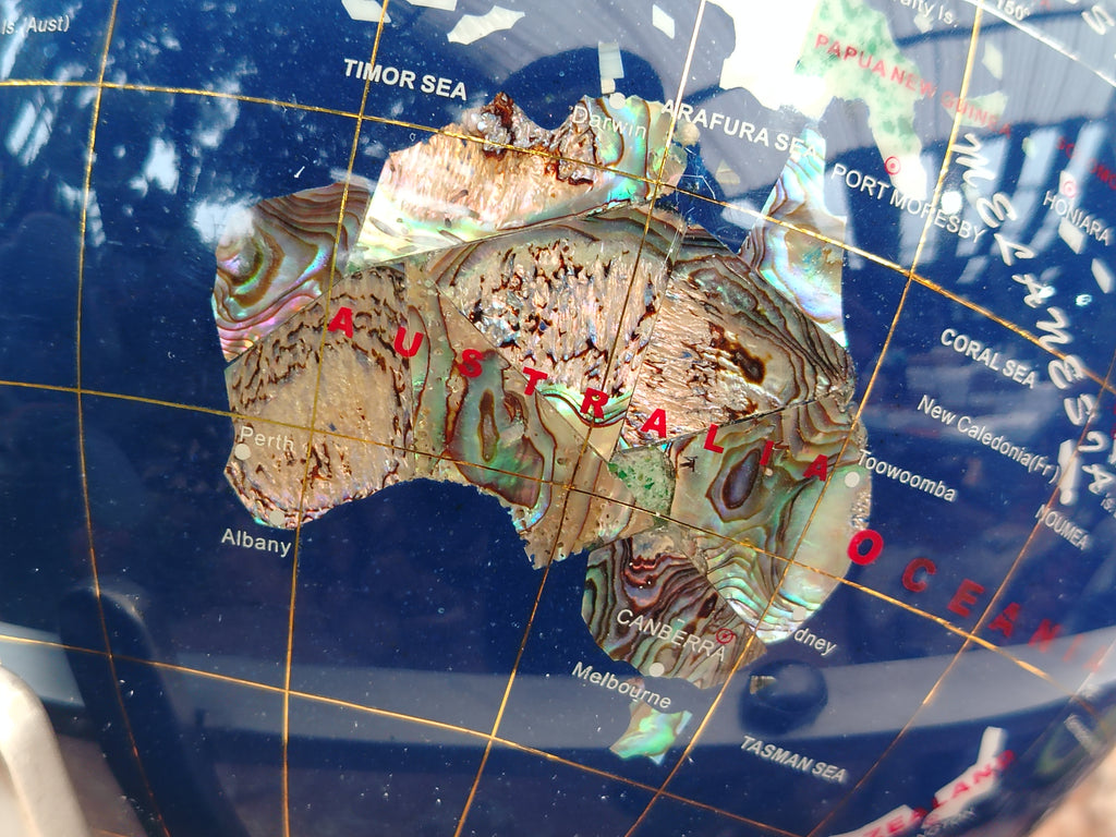 Hand Made Mixed Gemstone World Globe x 1 From China - Toprock Gemstones and Minerals 