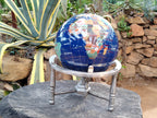 Hand Made Mixed Gemstone World Globe x 1 From China - Toprock Gemstones and Minerals 