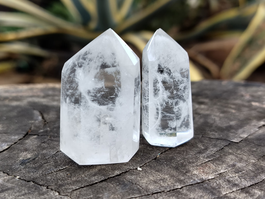 Polished Clear Quartz Phantom Crystals x 20 From Madagascar - Toprock Gemstones and Minerals 