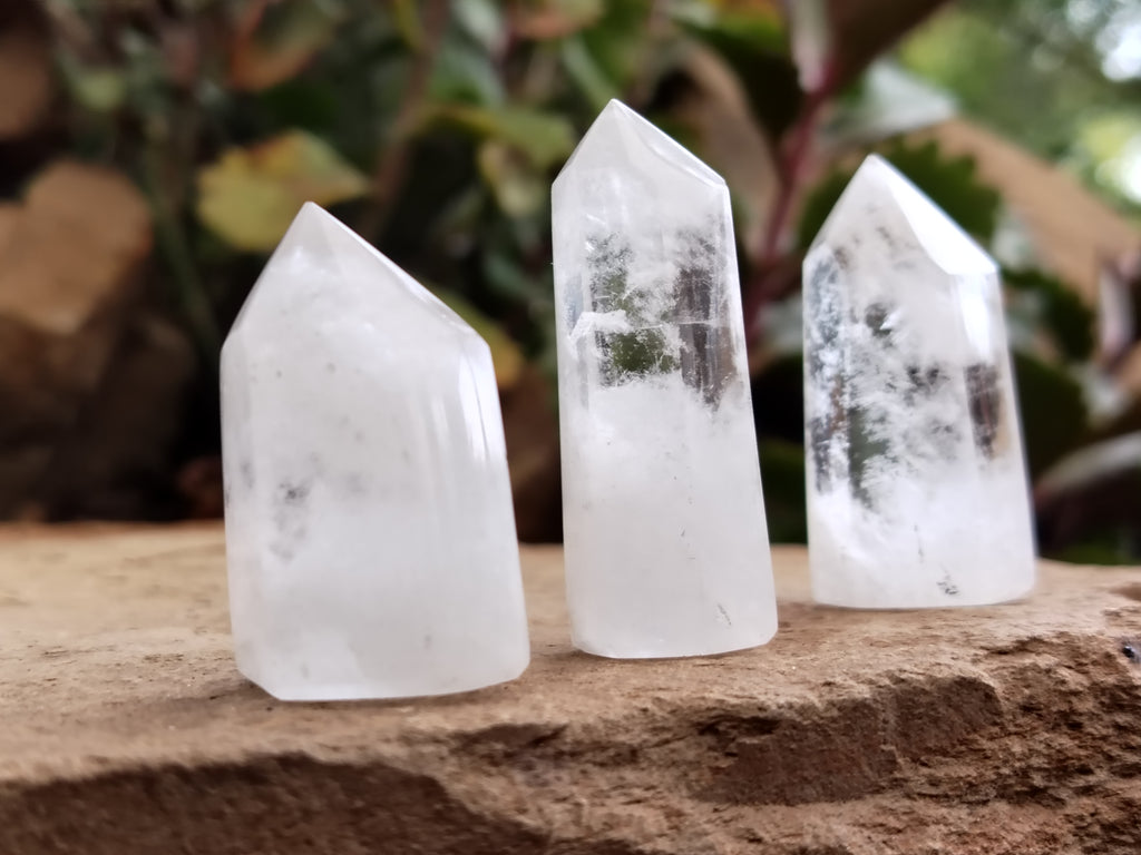 Polished Clear Quartz Phantom Crystals x 20 From Madagascar - Toprock Gemstones and Minerals 