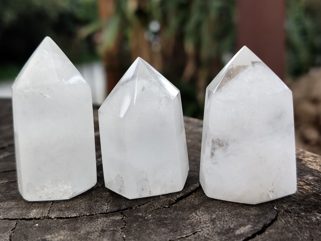 Polished Clear Quartz Phantom Crystals x 20 From Madagascar - Toprock Gemstones and Minerals 