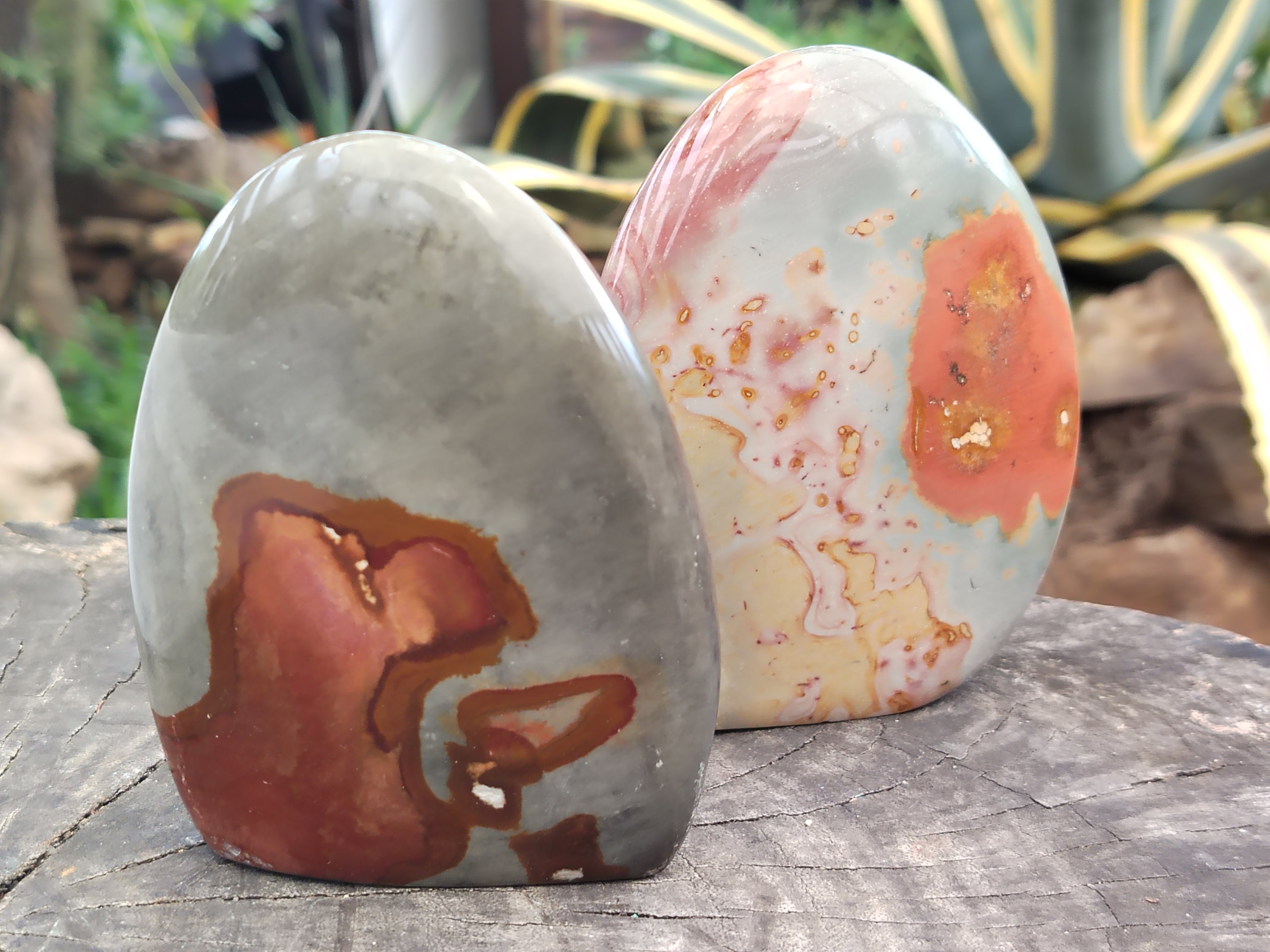 Polished Polychrome Jasper Standing Free Forms x 6 From Mahajanga, Madagascar - Toprock Gemstones and Minerals 