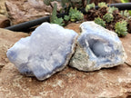 Natural Blue Lace Agate Geode Specimens x 6 From Malawi - Toprock Gemstones and Minerals 