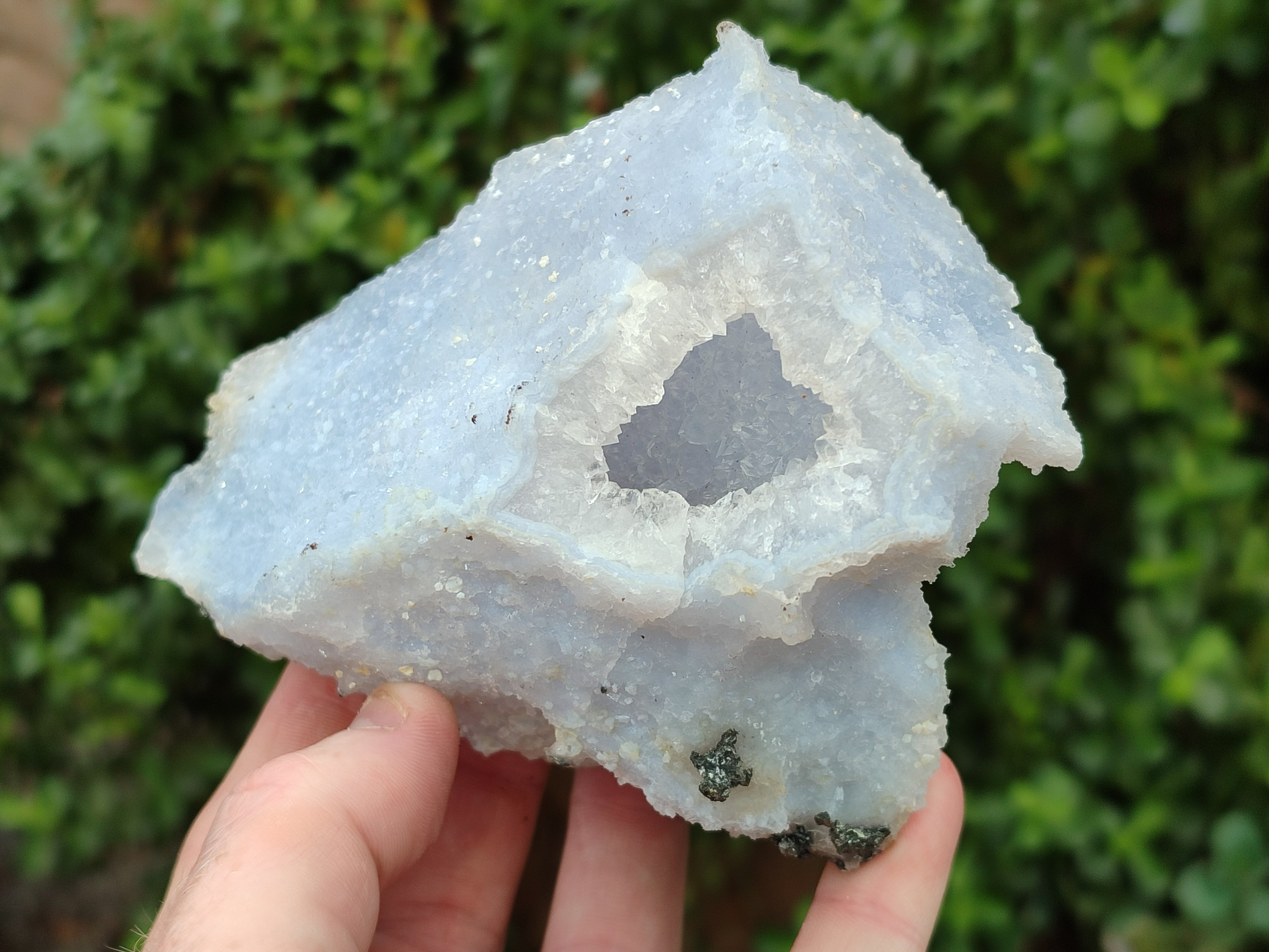 Natural Etched Blue Chalcedony Specimens x 6 From Nsanje, Malawi - Toprock Gemstones and Minerals 