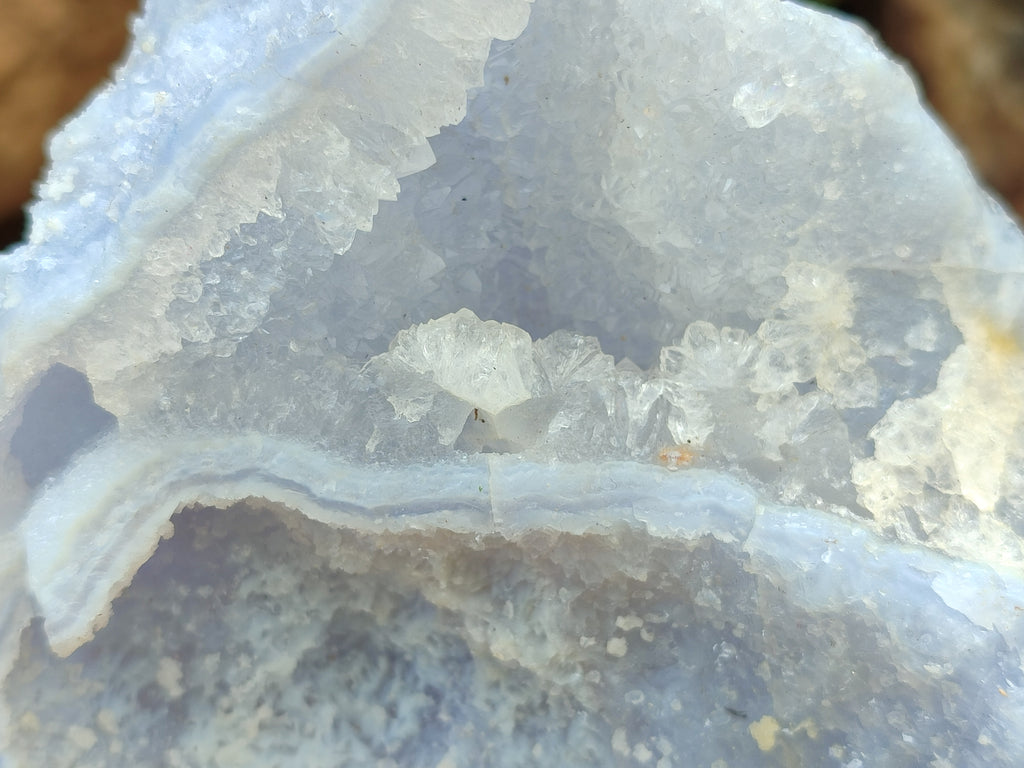 Natural Etched Blue Chalcedony Specimens x 6 From Nsanje, Malawi - Toprock Gemstones and Minerals 