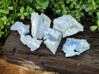 Natural Etched Blue Chalcedony Specimens x 6 From Nsanje, Malawi - Toprock Gemstones and Minerals 