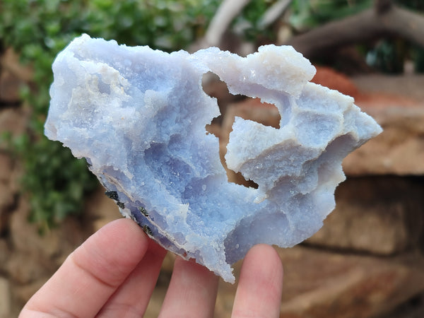Natural Etched Blue Chalcedony Specimens x 6 From Nsanje, Malawi - Toprock Gemstones and Minerals 