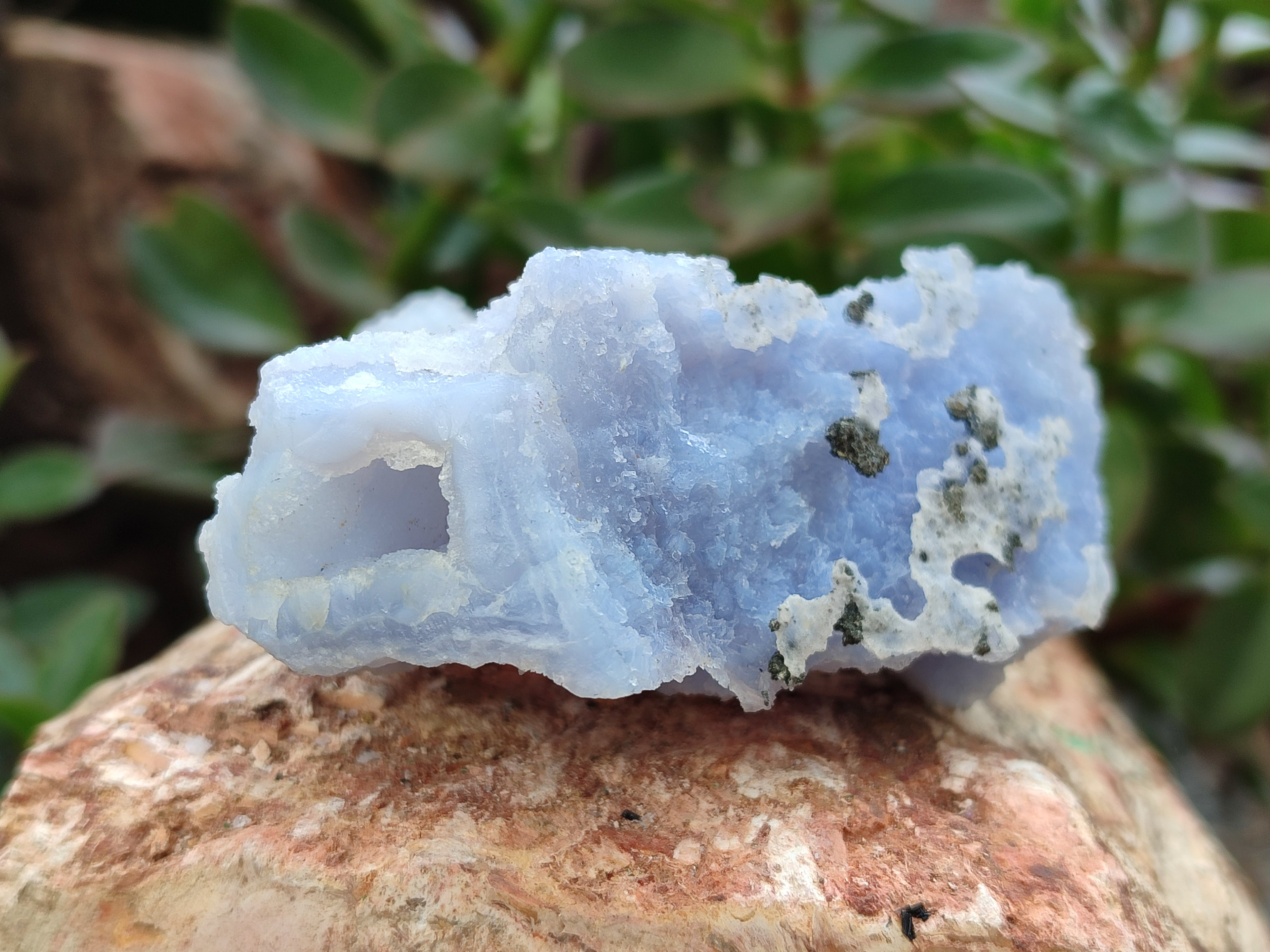 Natural Etched Blue Chalcedony Specimens x 6 From Nsanje, Malawi - Toprock Gemstones and Minerals 