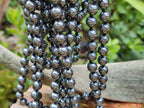Polished Silver Hematite Ball Shaped Beaded Necklace - Sold Per Item - From China - Toprock Gemstones and Minerals 