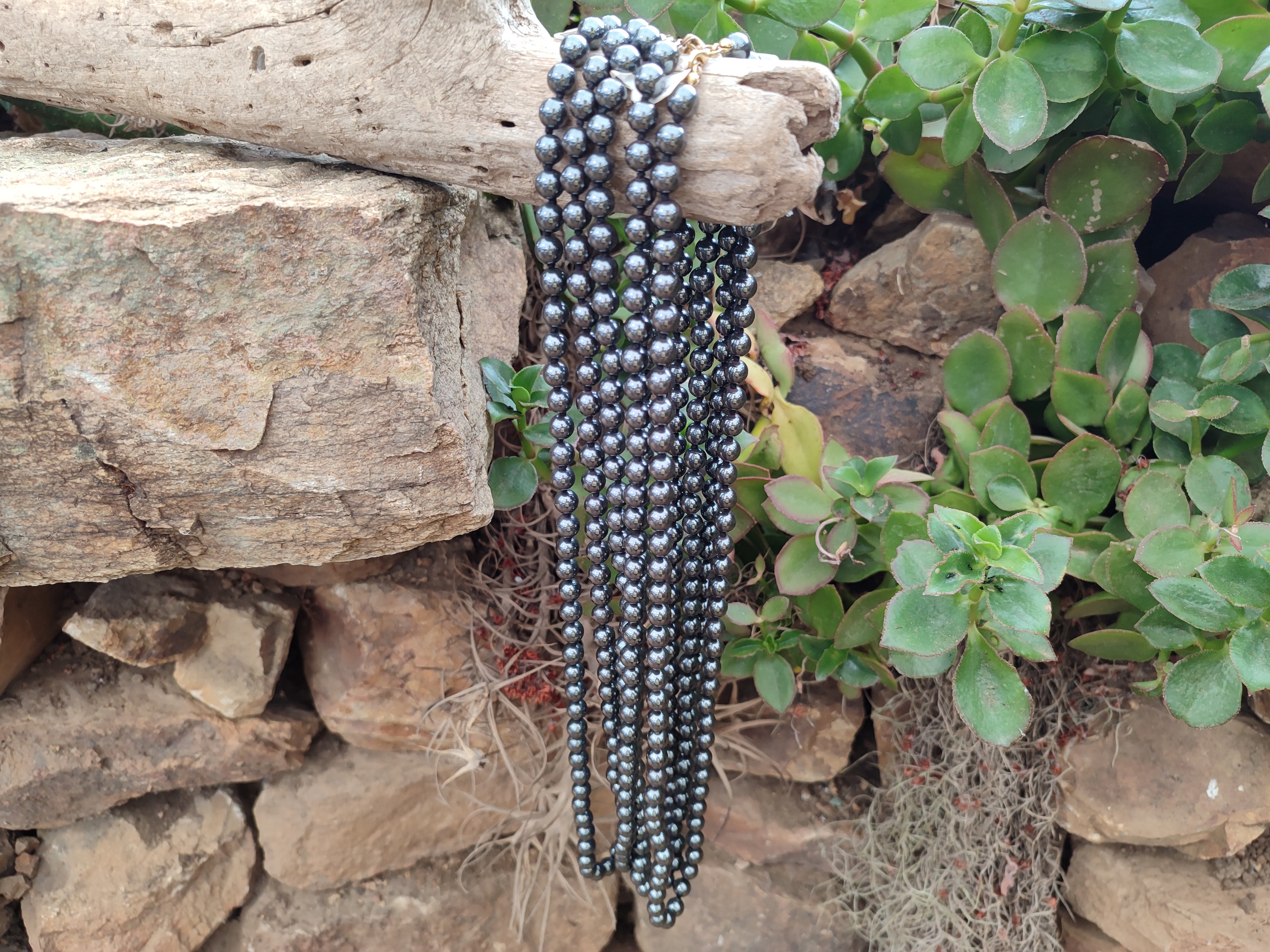 Polished Silver Hematite Ball Shaped Beaded Necklace - Sold Per Item - From China - Toprock Gemstones and Minerals 
