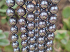 Polished Silver Hematite Ball Shaped Beaded Necklace - Sold Per Item - From China - Toprock Gemstones and Minerals 