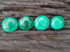 Hand Made Round Flower Banded Malachite Cabochons - Sold Per Item - From Congo - Toprock Gemstones and Minerals 