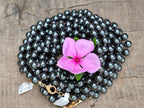 Polished Silver Hematite Ball Shaped Beaded Necklace - Sold Per Item - From China - Toprock Gemstones and Minerals 