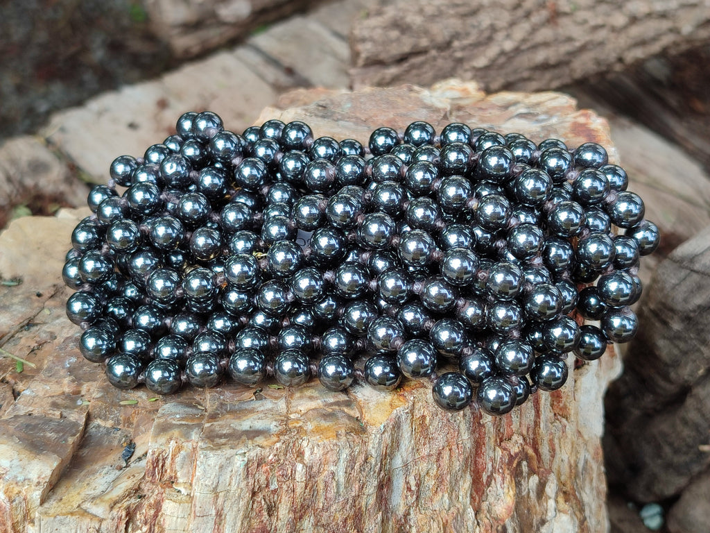 Polished Silver Hematite Ball Shaped Beaded Necklace - Sold Per Item - From China - Toprock Gemstones and Minerals 
