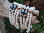 Polished Hematite and Freshwater Pearl Beaded Bracelet- Sold Per Item - From Southern Africa - Toprock Gemstones and Minerals 