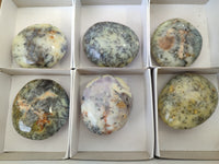 Polished Dendritic Opal Palm Stones x 6 From Moralambo, Madagascar - Toprock Gemstones and Minerals 