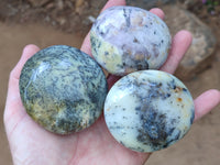 Polished Dendritic Opal Palm Stones x 6 From Moralambo, Madagascar - Toprock Gemstones and Minerals 
