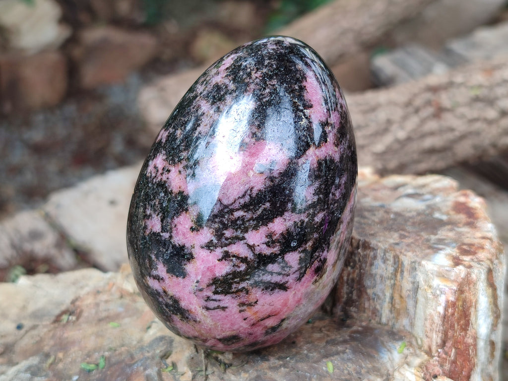 Polished Rhodonite Eggs x 4 From Madagascar - Toprock Gemstones and Minerals 