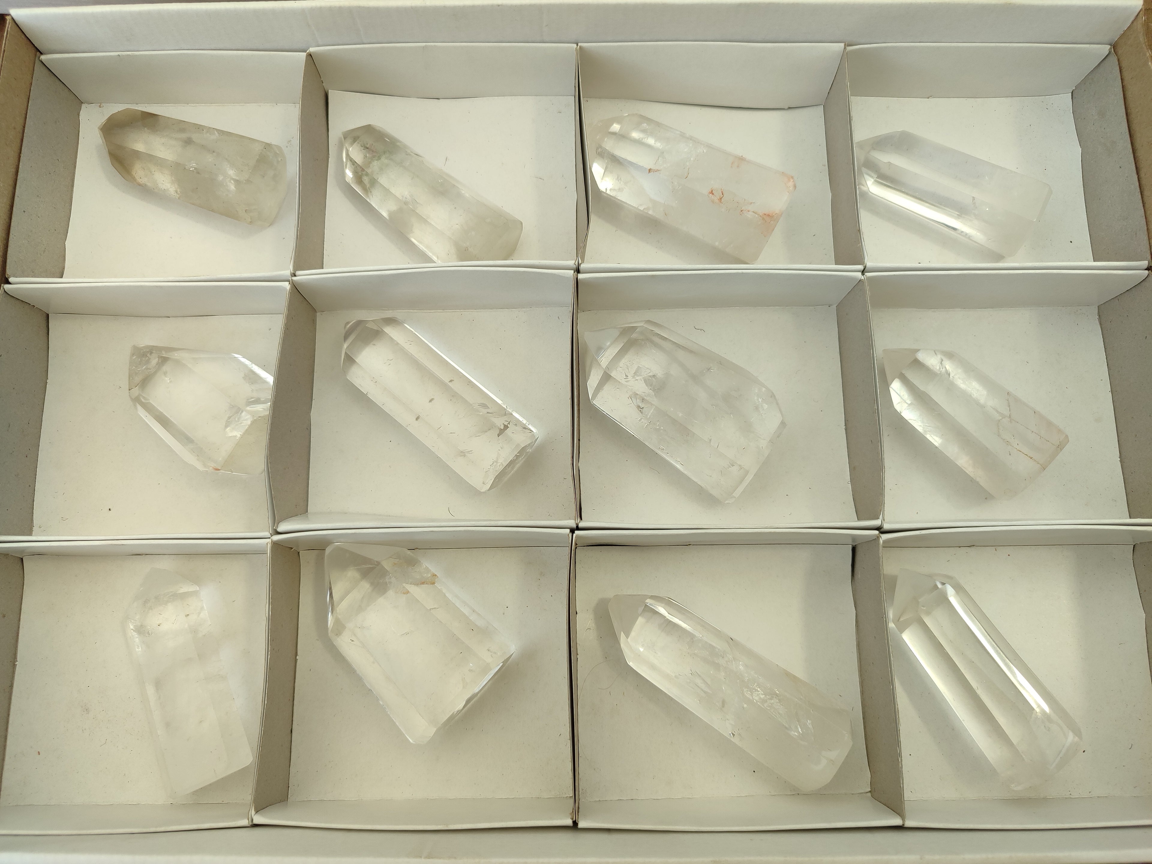 Polished Clear Quartz Points x 12 From Madagascar - Toprock Gemstones and Minerals 