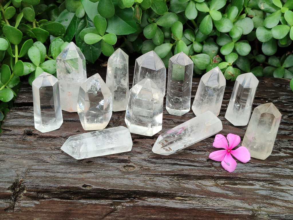 Polished Clear Quartz Points x 12 From Madagascar - Toprock Gemstones and Minerals 