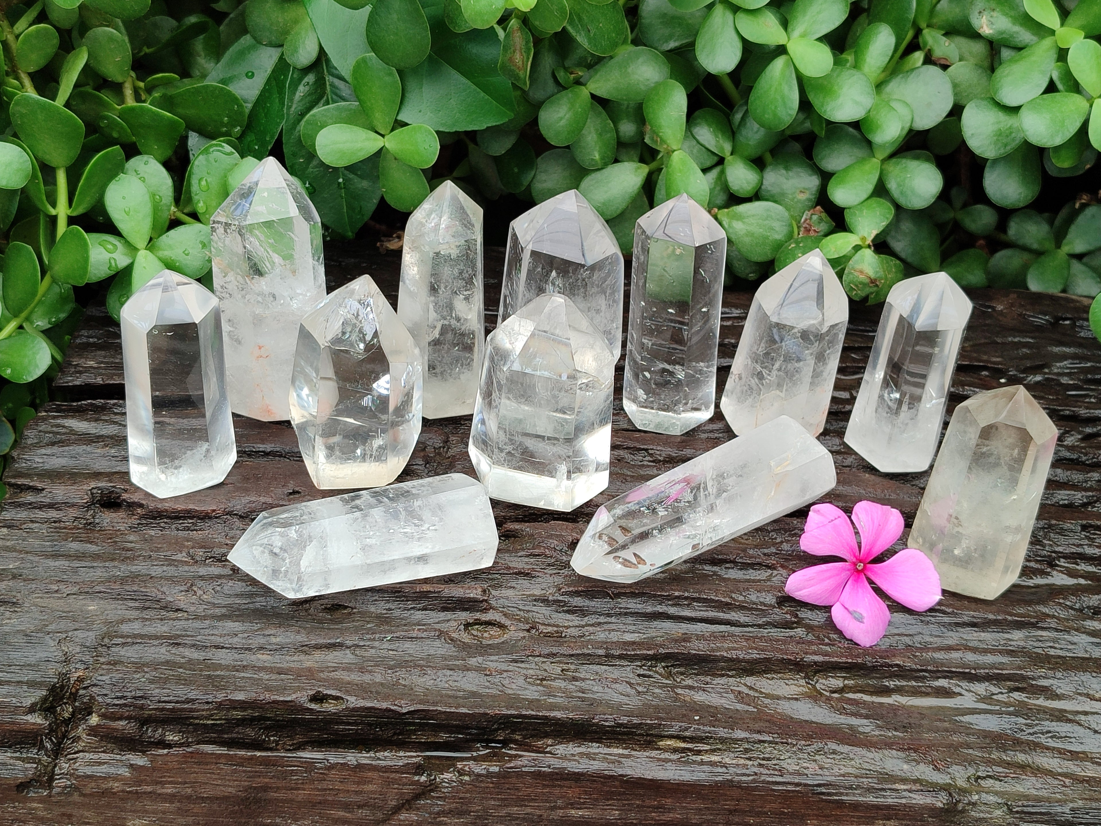 Polished Clear Quartz Points x 12 From Madagascar - Toprock Gemstones and Minerals 
