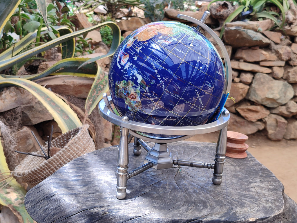 Polished Lapis Lazuli World Globe x 1 From China - Toprock Gemstones and Minerals 