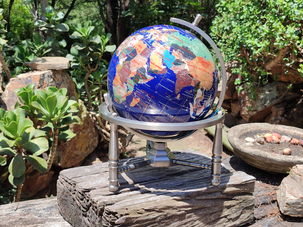 Polished Lapis Lazuli World Globe x 1 From China - Toprock Gemstones and Minerals 