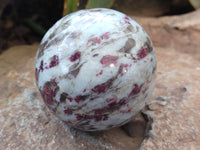 Polished Rubellite Pink Tourmaline Spheres x 2 From Ambatondrazaka, Madagascar - Toprock Gemstones and Minerals 