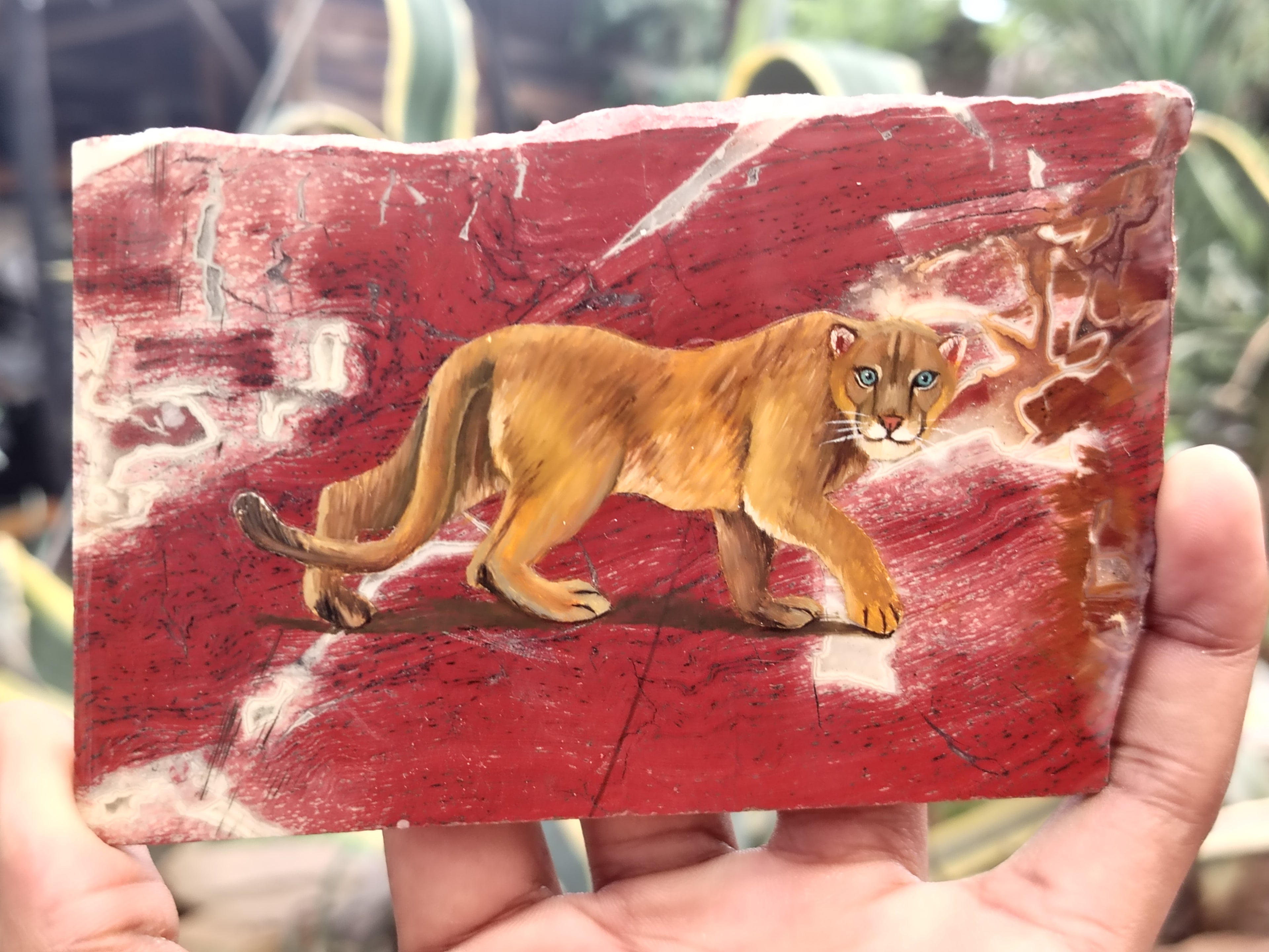 Hand Made Lioness Decoupage Stone Slabs x 3 From Southern Africa - Toprock Gemstones and Minerals 