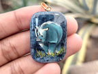 Hand Painted Dumortierite Rhino Pendent - sold per item - From Mozambique - Toprock Gemstones and Minerals 