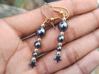 Polished Pair of Hematite Ball and Star Earrings - Sold Per Pair - From China - Toprock Gemstones and Minerals 