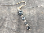Polished Pair of Hematite Ball and Star Earrings - Sold Per Pair - From China - Toprock Gemstones and Minerals 