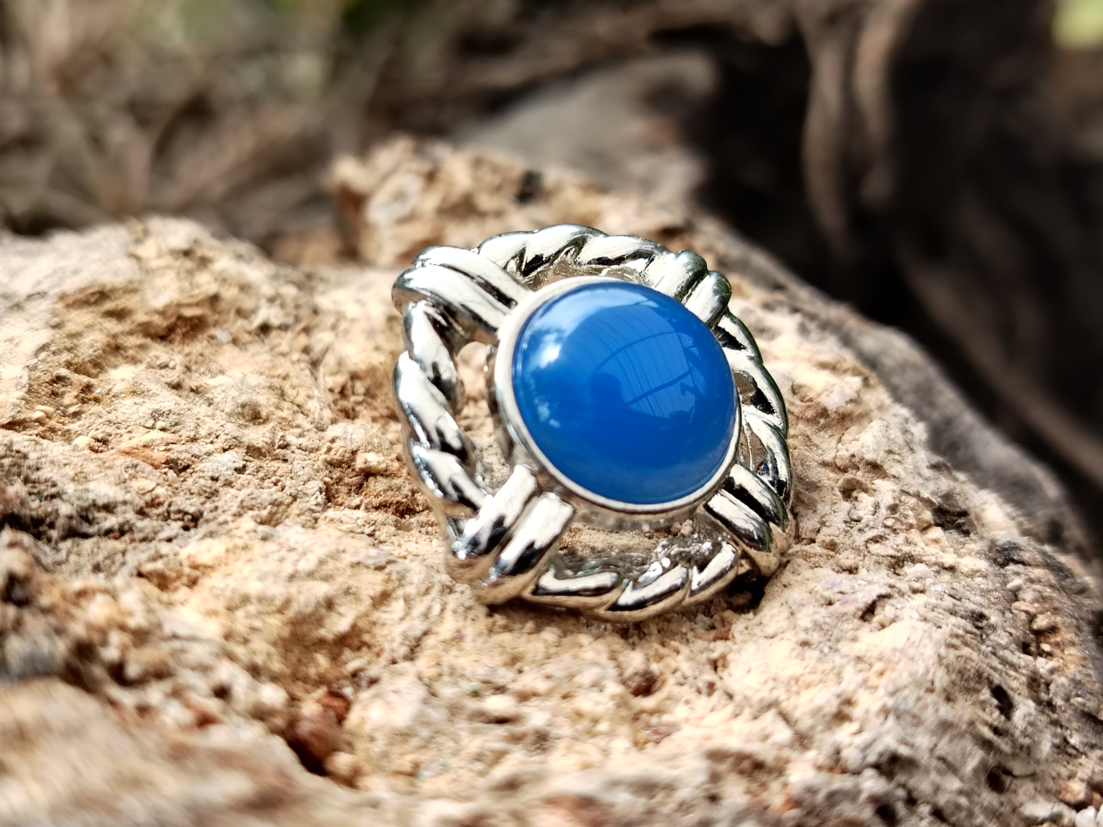 Polished Blue Onyx Surgical Steel Stud Earrings - Sold Per Pair - From Swaziland - Toprock Gemstones and Minerals 