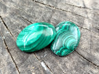 Hand Made Oval Flower Banded Malachite Cabochons - Sold Per Item - From Congo - Toprock Gemstones and Minerals 