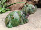 Hand Made Green Verdite Hippo Carvings x 3 From Zimbabwe - Toprock Gemstones and Minerals 