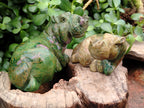 Hand Made Green Verdite Hippo Carvings x 3 From Zimbabwe - Toprock Gemstones and Minerals 