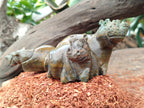 Hand Made Green Verdite Hippo Carvings x 3 From Zimbabwe - Toprock Gemstones and Minerals 