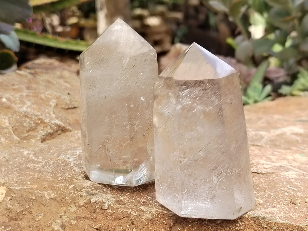 Polished Clear Quartz Crystals x 3 From Madagascar - Toprock Gemstones and Minerals 