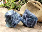 Natural Watermelon Fluorite Cobbed Specimens x 6 From Uis, Namibia - Toprock Gemstones and Minerals 