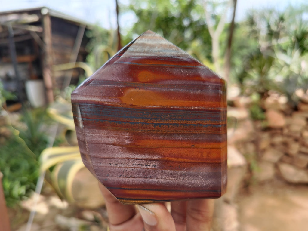Polished Banded Tiger Iron Jasper Points x 4 From South Africa - Toprock Gemstones and Minerals 
