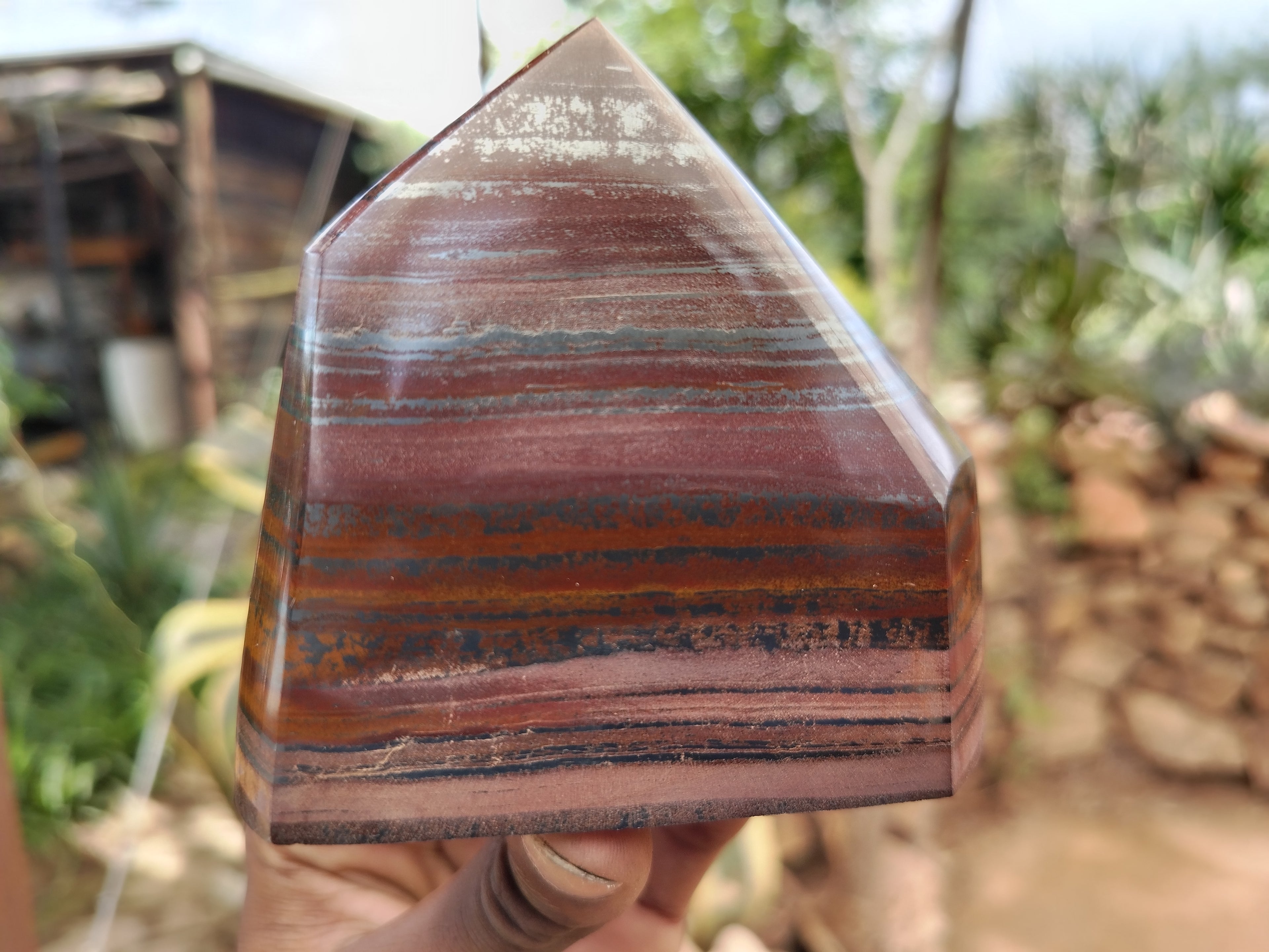 Polished Banded Tiger Iron Jasper Points x 4 From South Africa - Toprock Gemstones and Minerals 