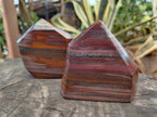 Polished Banded Tiger Iron Jasper Points x 4 From South Africa - Toprock Gemstones and Minerals 