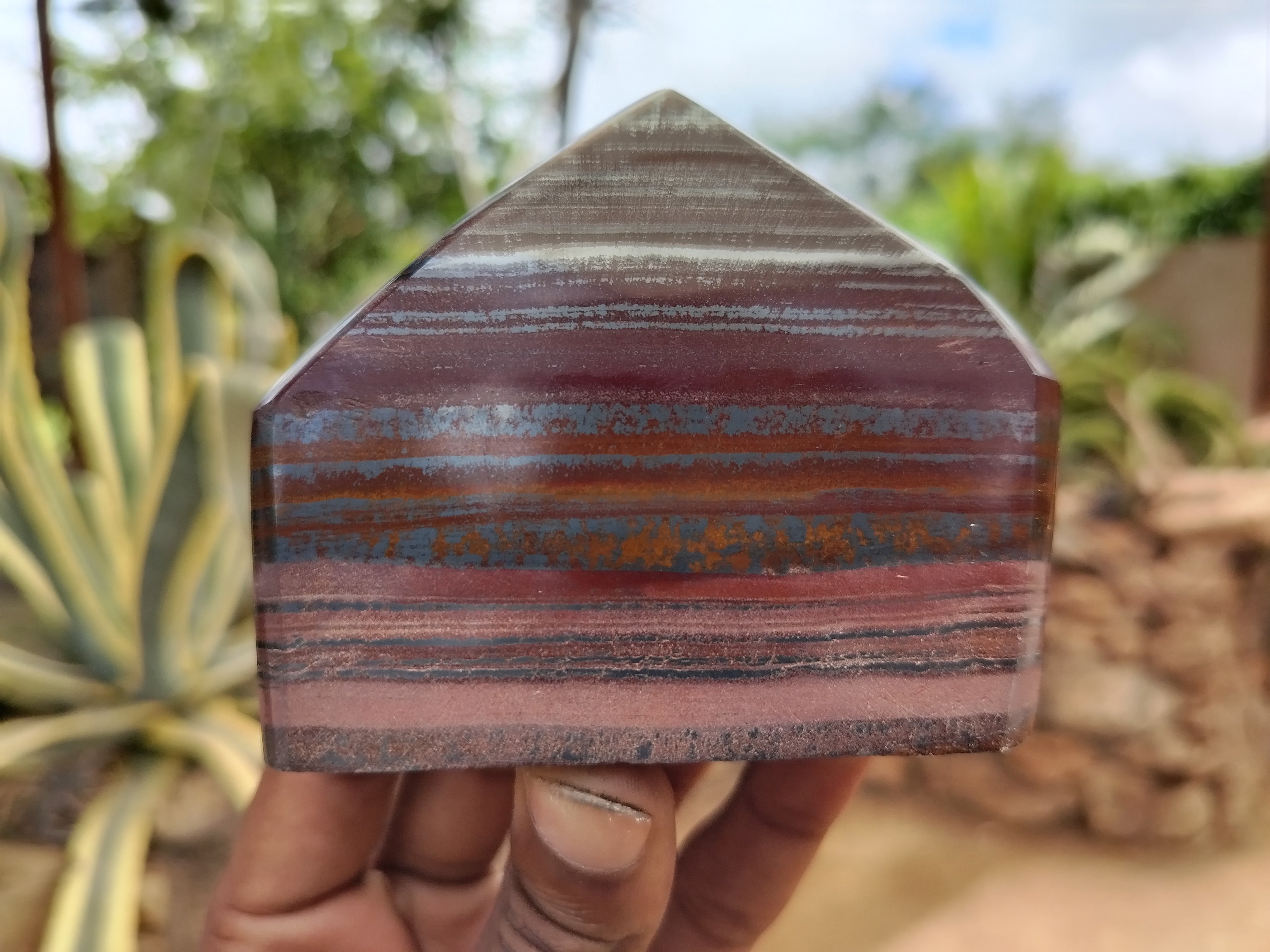 Polished Banded Tiger Iron Jasper Points x 4 From South Africa - Toprock Gemstones and Minerals 
