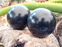 Polished Black Basalt Spheres x 12 From Madagascar - Toprock Gemstones and Minerals 