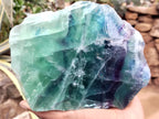 Polished On One Side Watermelon Fluorite x 2 From Uis, Namibia - Toprock Gemstones and Minerals 